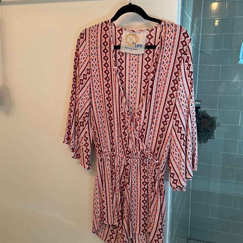 Pink and maroon Romper!